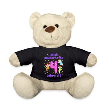 Ich bin zauberhafte 4 Feen Magie Fantasie Mädchen - Teddy - Schwarz - Vorne