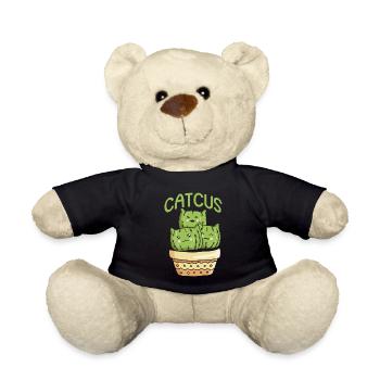 Cat Cactus Succulent Cactus Lover - Teddy Bear - black - Front
