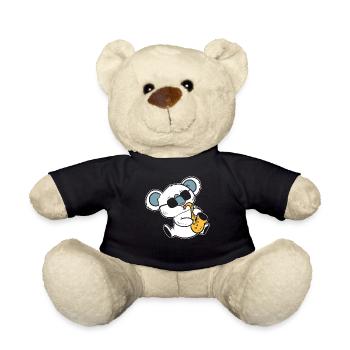 Koala spielt Saxophon Bandmitglied - Teddy - Schwarz - Vorne
