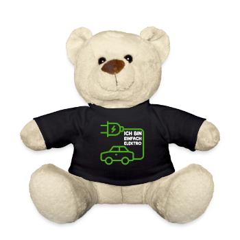 Ich bin einfach Elektro lustige Elektroauto Spruch - Teddy - Schwarz - Vorne