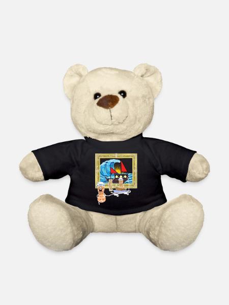 Peanut Ship Seafaring Sailors Message in a Bottle - Teddy Bear - black