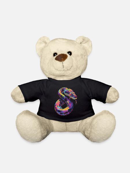 Kugelpython Schlange Pop Art - Teddy - Schwarz