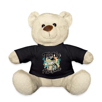 Funny Shield Greatest Saying Turtly Awesome - Nounours - noir - Devant