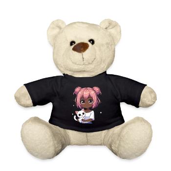 Anime African American Afro Anime Merch Stuff - Teddy Bear - black - Front