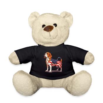 Beagle Dog 4th of July American Flag Beagle Gifts - Teddy - Schwarz - Vorne