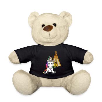 Licorne Tipi Hippie Licornes Chaman Tournesol - Nounours - noir - Devant