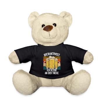 Bieraktivist ich klebe an der Theke – Partyspaß - Teddy - Schwarz - Vorne