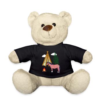 Shamans Horse Horses Ross Gaul Wild West - Teddy Bear - black - Front