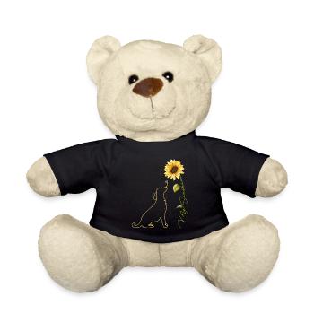 Hund Sonnenblume, süße Hunde-T-Shirts Sunshine Hundeliebhaber - Teddy - Schwarz - Vorne
