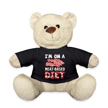Meat Lovers On A Meat-Based Diet Funny - Teddy Bear - black - Front