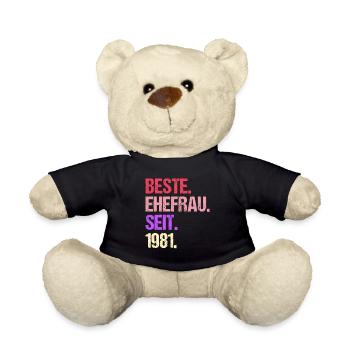 Valentinstag Beste Ehefrau Seit 1981 - Teddy - Schwarz - Vorne