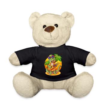 Lustige Schlange Cartoon Sommer Strand Sonnenbrille Gitarre - Teddy - Schwarz - Vorne