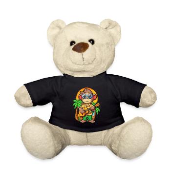 Funny Monkey Cartoon Summer Beach Sunglasses - Teddy Bear - black - Front