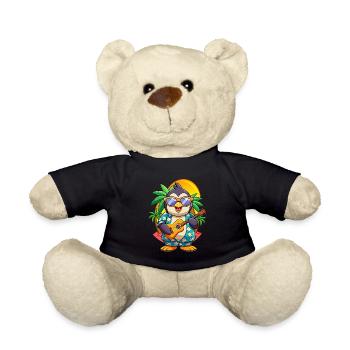 Funny Penguin Summer Beach Sunglasses Hawaiian - Teddy Bear - black - Front