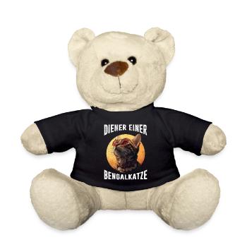 Bengal Cat SERVANT OF A BENGAL CAT Funny - Teddy Bear - black - Front