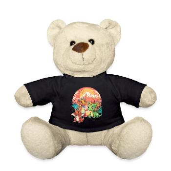 Dragon Dragon Dinos Dino Stone Age Time - Teddy Bear - black - Front