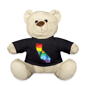 California (USA) | echte Flagge | LGBTQIA+ - Teddy - Schwarz - Vorne