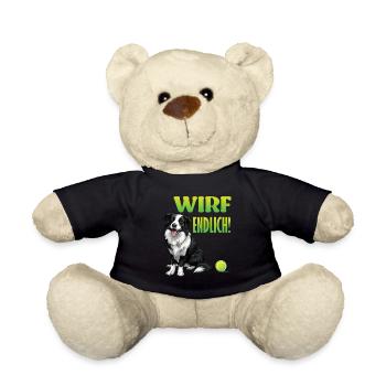 Border Collie FINALLY Throw Funny Border Collie - Teddy Bear - black - Front