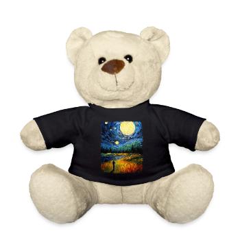 Golfer Golfer Golf Game Starry Night Painting - Teddy Bear - black - Front