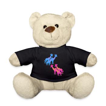 Giraffe Africa Safari Savannah 80s 90s Child - Teddy Bear - black - Front