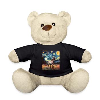 Appaloosa Horse Starry Night Painting - Teddy Bear - black - Front