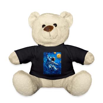 astronaute planète spatiale nuit étoilée peinture - Nounours - noir - Devant