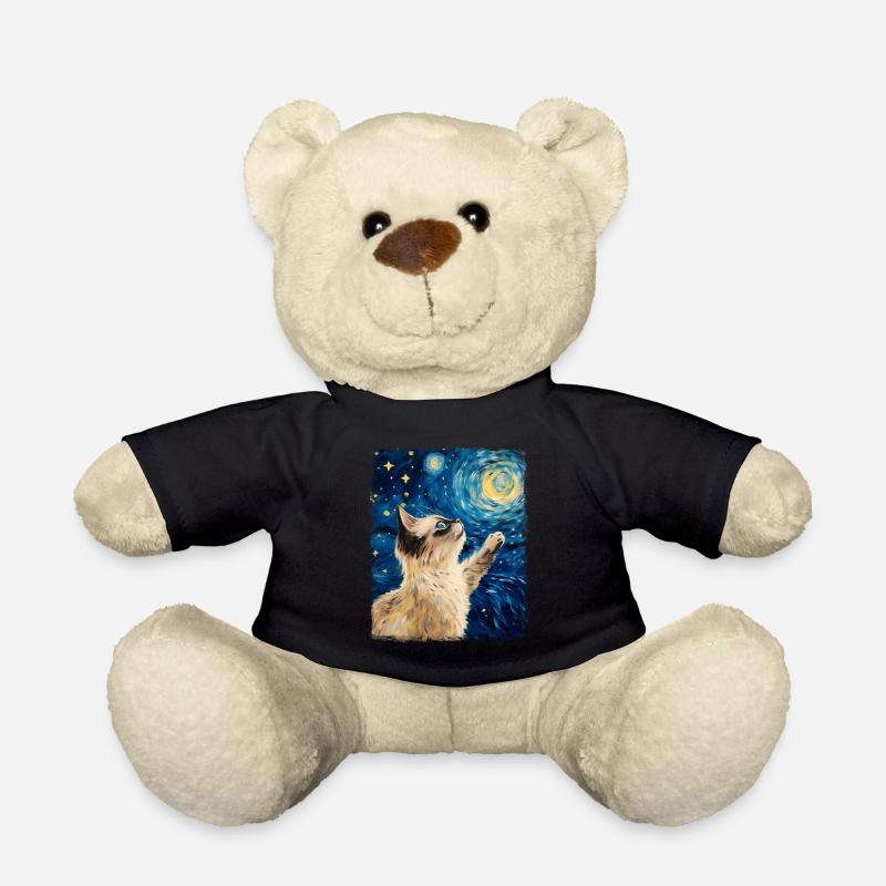 Birmakatze Sternennacht-Gemälde - Teddy - Schwarz