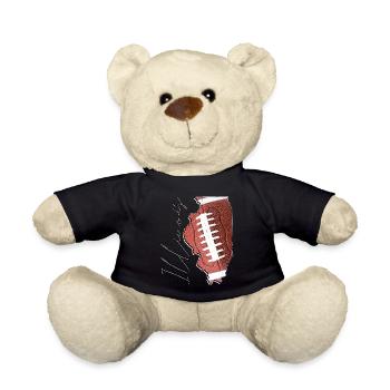 Illinois (United States) | real football | Map Scpt - Teddy Bear - black - Front