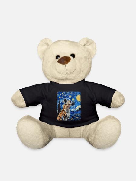 Hyäne Afrikanisches Tier Sternennacht-Gemälde - Teddy - Schwarz