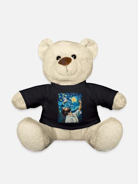 Jesus Weiße Taube Christliche Sternennacht Malerei - Teddy - Schwarz