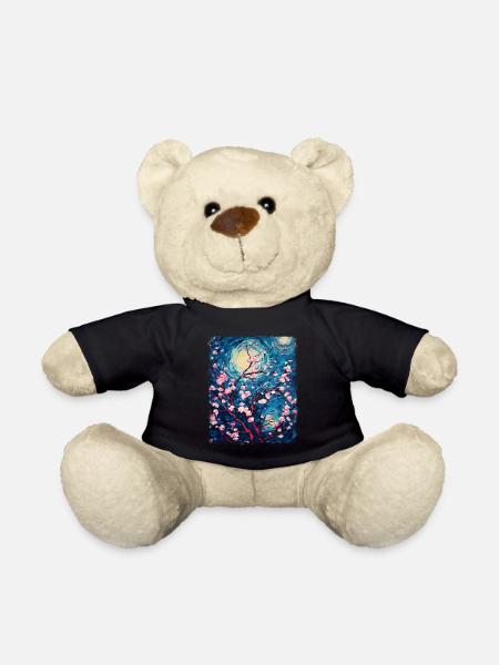 Kirschblüten Japanische Blume Sternennacht Gemälde - Teddy - Schwarz