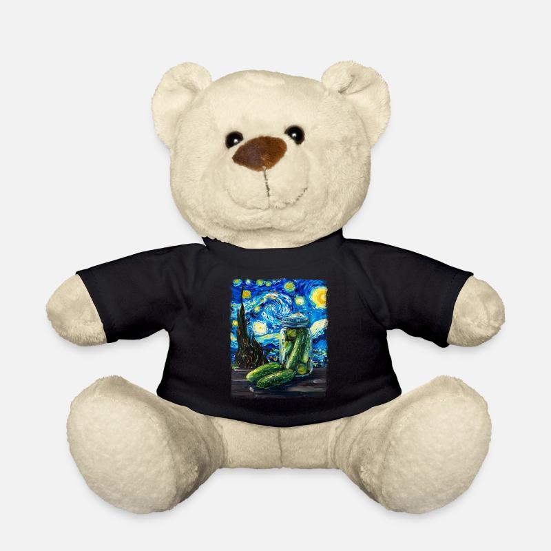 Gurke Gurke Dill Sternennacht Malerei - Teddy - Schwarz