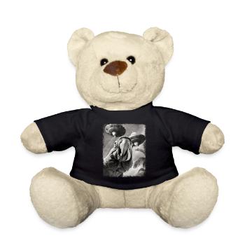 Ara Papagei Vogel UFO Alien Außerirdischer Selfie - Teddy - Schwarz - Vorne