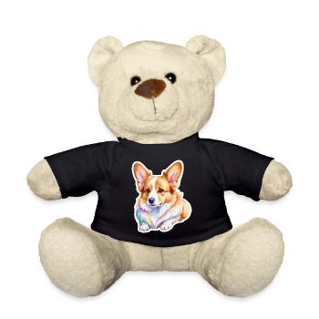Welsh Corgi Pembroke Watercolor - Teddy Bear - black - Front