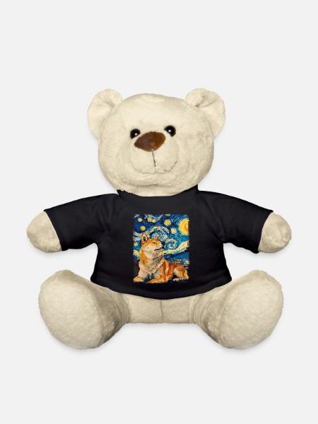 Shiba Inu Hund Sternennacht Gemälde - Teddy - Schwarz
