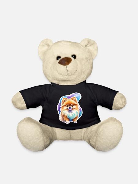 Pomeranian Zwergspitz Wasserfarben - Teddy - Schwarz