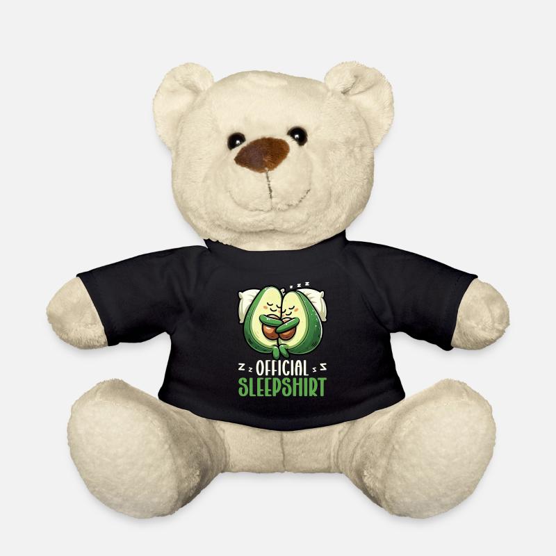 Chemise de nuit officielle Pyjama Funny Avocado - Nounours - noir
