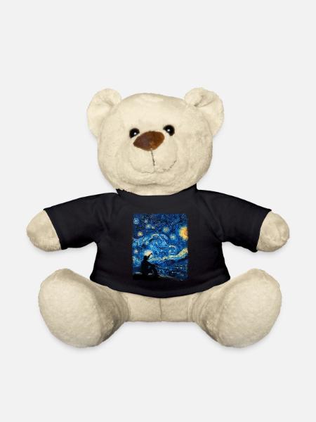 Observation des étoiles Astronome Astronomie Peintre de nuit étoilée - Nounours - noir