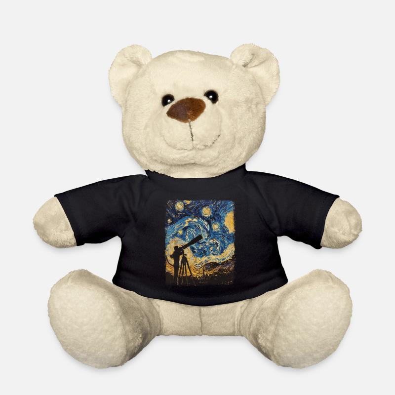 Observation des étoiles Astronome Astronomie Peintre de nuit étoilée - Nounours - noir