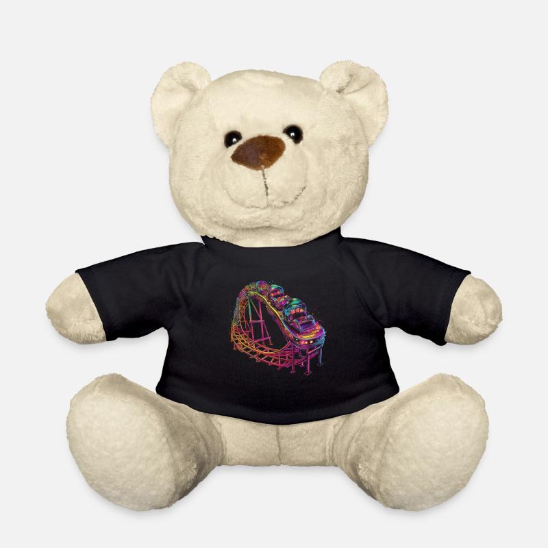 Roller coaster amusement park Popart - Teddy Bear - black