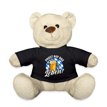 Cheers to life Drinking beer in Bavaria - Teddy Bear - black - Front
