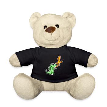 1 an - Inscription à l’école - Motif Dragon - Numéro 1 - Nounours - noir - Devant