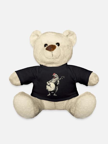 Chicken Farmer Bluegrass Banjo Player - Teddy Bear - black