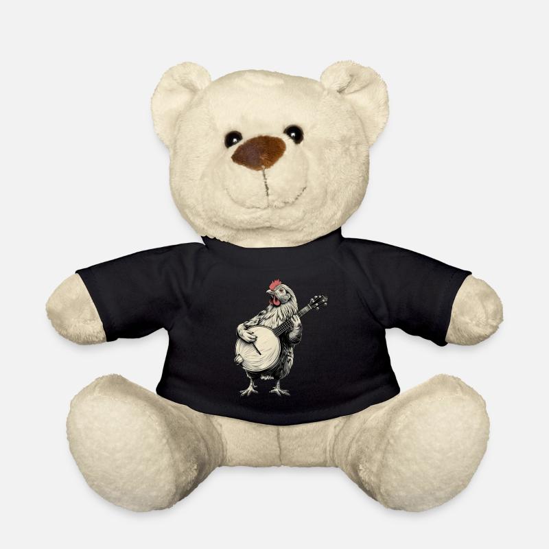 Chicken Farmer Bluegrass Banjo Player - Teddy Bear - black