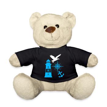 Maritim Leuchtturm Kompass Leuchttürme Möwen - Teddy - Schwarz - Vorne