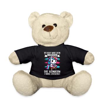 Hands me the controller, the queen wants to play - Teddy Bear - black - Front