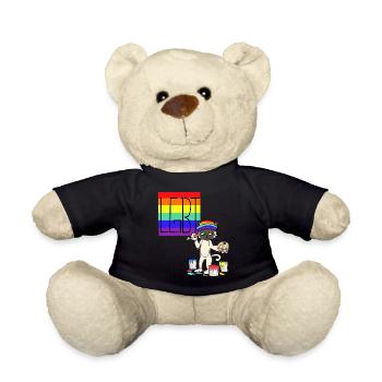 LGBT Katze Künstler Gay Pride Regenbogen Maler - Teddy - Schwarz - Vorne