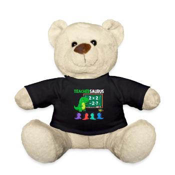 Teachersaurus Rex Dinosaur Teacher Professor - Teddy Bear - black - Front