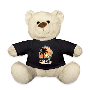 Tropical Nights Palme Strand Sonne Meer Vintage - Teddy - Schwarz - Vorne