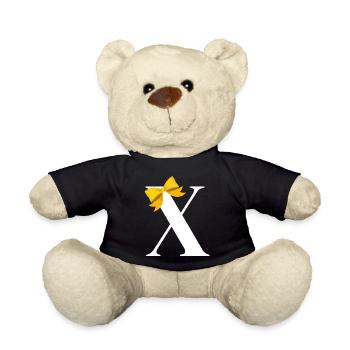 Letter x yellow bow - Teddy Bear - black - Front